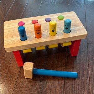 Melissa & Doug Colorful Pounding Bench Wooden Hammer Toy Set